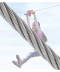 Close-up of 1/4 Inch Heavy Duty Galvanized Zipline Cable For Home Backyard Zipline Aircraft Wire Rope 7x19 Braided Steel Rust Resistant
