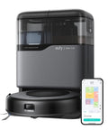 All-In-One Robot Vacuum And Mop For No-Fuss Effortless Home Cleaning, Smart Mapping, Powerful Suction, Auto Recharge, Handles Pet Hair On Carpets And Hardwood, Quiet Black Finish with smart map display