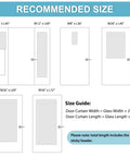 Size guide for black door curtain for sightlight privacy with thermal insulation French front glass door shade W12 x L69 inch one panel