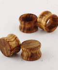 Natural Brown Wood Ear Tunnels Assorted Two Pairs Set Double Flared Expander Plugs For Ear Stretching Organic Wood Finish Ideal For 8mm To 16mm Gauges