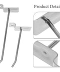 Close-up of Heavy Duty Slatwall Hook Set 50 Pack for Retail Displays, sturdy iron metal hangers for slat boards.