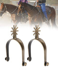 Ride Ready Retro Western Spurs For Men And Women, Antique Brass Zinc Alloy Gear Spurs For Boots, Equestrian Training