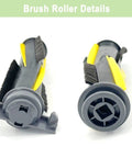 Robot Vacuum Accessories Kit For IQ Series Brush Roller Details Showing Two Yellow and Gray Main Brushes