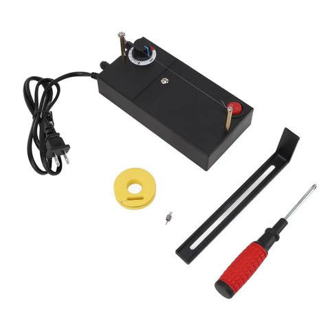 Hot Ribbon Cutter With Adjustable Heat 100 To 600 C, portable electric rope cutter for ribbons and lace shown with accessories