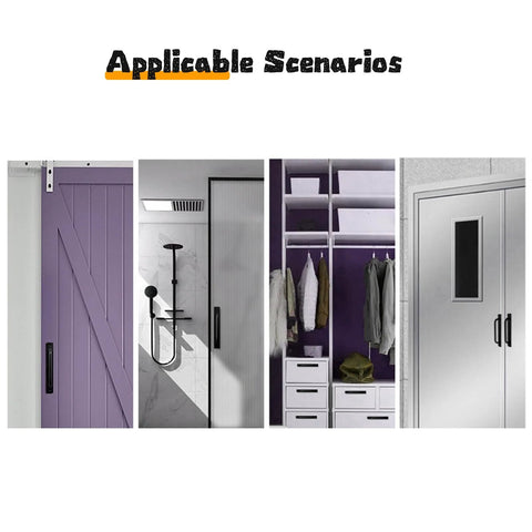 2-Pack Self-Stick Sliding Door Pull Handles with Adhesive for cabinets, drawers, windows, barn doors, and pocket doors shown installed