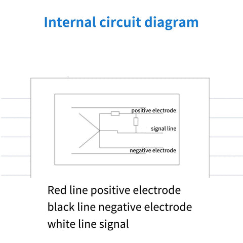 Diagram showing internal circuit of 2Pcs Pro Grade IR Break Beam Sensor Through Beam Photoelectric Switch with labeled electrodes.