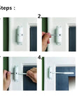 Beefy White Zinc Alloy Adjustable Spring Door Closer installation steps on a door, showing surface-mounted process.