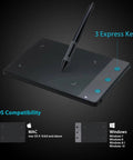 Top Tier Graphics Pad With Responsive Digital Stylus For Sketching Photo Editing OSU Gaming And Digital Art showing 3 express keys.