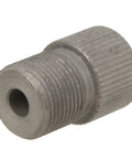Metal drill chuck adapter sleeve with threaded knurled body and central bore