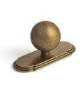 Antique Brass Cabinet Knob With Backplate Set, 24mm Diameter Zinc Alloy Hardware, Vintage Brushed Finish, anti rust, 6-pack