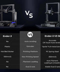 Comparison of Ender 3 and Ender 3 V3 SE 3D Printer With Sprite Direct Extruder and Auto Leveling CR Touch features and specifications.