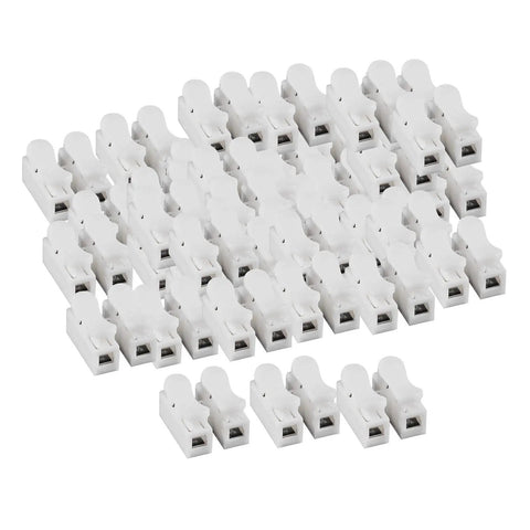 100 Pieces Spring Wire Connector Electrical Cable Clamp Terminal Block Connector Push In No Fuss Easy To Install in white