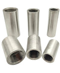 Heavy Duty 304 Stainless Steel Barrel Coupling Pipe Fitting Connector With Bspp Female Threads 1 4 To 2 Inch displayed in various sizes.