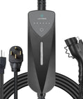 Dual Level Portable EV Charger For J1772 Vehicles With 8 To 40 Amp Output NEMA 14 50 And NEMA 5 15 Plugs