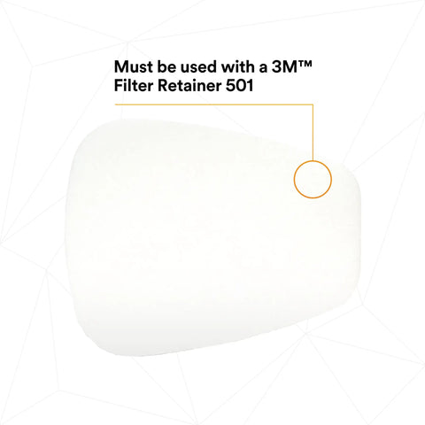 NIOSH P95 Respirator Filter Replacements, 5 Pairs, Worksite Ready, showing filter detail, must be used with 501 Filter Retainer