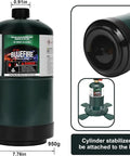 Compact 16.4 Oz Propane Tank Pack Of 2 For Camping Stoves, Portable gas canister with stabilizer for outdoor use.