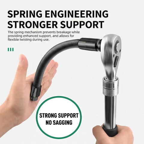 Half Inch Flexible Shaft Extension For Torque Socket And Ratchet, Bendable Accessory For Hard-To-Reach Bolts, demo image