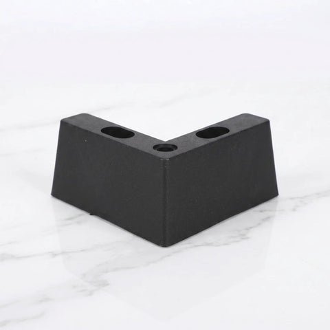 Rock Solid Thickened Structure Plastic Furniture Legs L Shaped With M5 Screws Black shown on marble surface