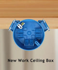 1 Gang PVC Round Ceiling Electrical Box 4 Inch Diameter With Grounding Lug And Screw No Fuss Quick Install New Work