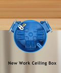 Round Plastic Electrical Ceiling Box With Ground Lug For 1 Gang 4 Inch Diameter Circuits Blue ETL Listed DIY Friendly