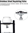 Kickstart Your Morning Routine With This Hella Smooth Cold Brew Coffee Tower Featuring A Slow Drip Ice Coffee Brewer With Adjustable Flow Control And Spacious Glass Container Pouring Five To Eight Cups Of Top Tier Chilled Java For Daily Office Use - Stainless steel regulating valve on cold brew coffee tower