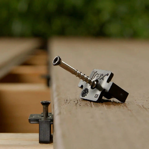 Boss Tier Hidden Deck Fastener Kit With Ninety Universal Plastic Clips And Ninety One And Five Eighths Inch Stainless Steel Screws Plus Driver Bit For Easy Peasy Seamless Composite Deck Installation