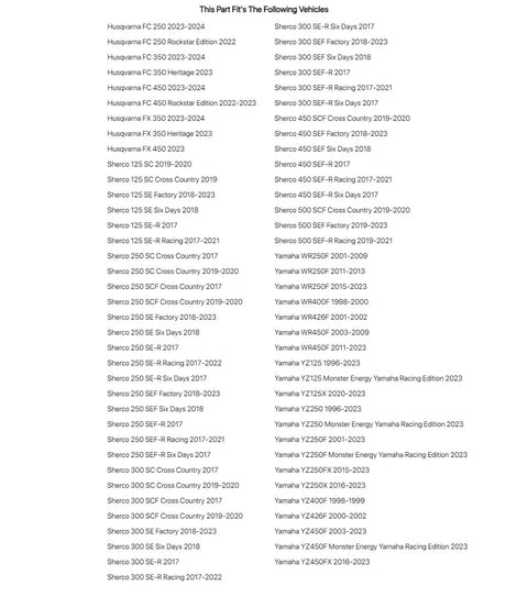 Trail Side Multi Tool With 22mm 27mm And 30mm Wrenches For Yamaha YZ And WR Models 1996 To 2019 And Sherco fitment list.