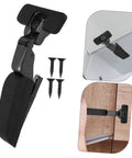 Soft Close Concealed Cabinet Hinges For Kitchen And Bathroom Cabinets With Quiet Damping, Smooth Closing Action, Easy To Install, Versatile Cabinet Door Hardware For Home Furniture By LIFKICH shown in black with screws and installation views.