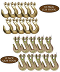 Twenty Piece Hook Set For 3/8 Inch Grade 70 Clevis Grab Hooks With Pins And Clevis Slip Hooks G70 Tow Chain Wrecker Kit
