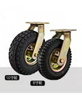 Eight Inch Pneumatic Caster Wheel Equipped With Silent Rubber Tires For Flatbed Trolley Replacement Heavy Duty Swivel Casters on display.