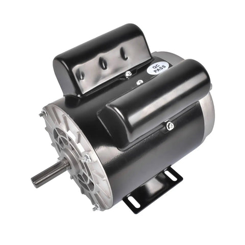 Garage Grade Electric Motor Optimized For Air Compressor Workflows Yields Two Hp Single Phase with 56 Frame and CCW rotation.