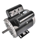 Heavy Duty 2HP Air Compressor Motor With 120 240V Single Phase Power Brings Bang For Your Buck Performance And Smooth Plug And Play Shop Floor Upgrade shown from side angle.