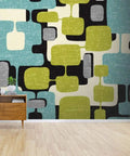 Abstract Mid Century Modern Pattern Canvas Print Wallpaper Self Adhesive Peel And Stick Wall Mural Six Panel Design