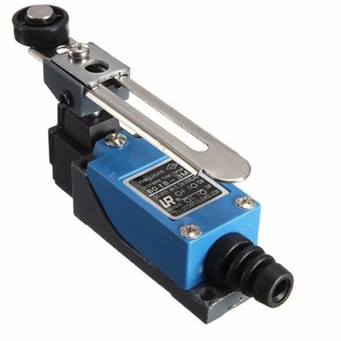 Blue ME-8108 momentary limit switch with roller lever for CNC mills and machines