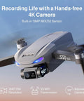 Close-up of Dope 4K Camera Drone With GPS For Beginners And Pros, showing camera and sensors, lightweight under 249g.