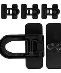 4 Pack Babyproof Cabinet Locks with one click operation, showing black durable plastic latches for cabinets and refrigerators.