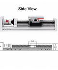 Side view of Premium Double Linear Rail Slide Table With Precision Ball Screw For Xyz Axis Diy Cnc Build showing dimensions and components.