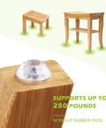 Bamboo Shower Bench With Foot Stool, 2 Tier Wood Spa Bath Organizer Seat With Underneath Storage Shelf, durable non-slip pads