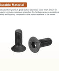 M3 0.5x8mm Hex Socket Flat Head Screws 100 Pack Carbon Steel Black Oxide Full Thread Countersunk Bolts for Electronics