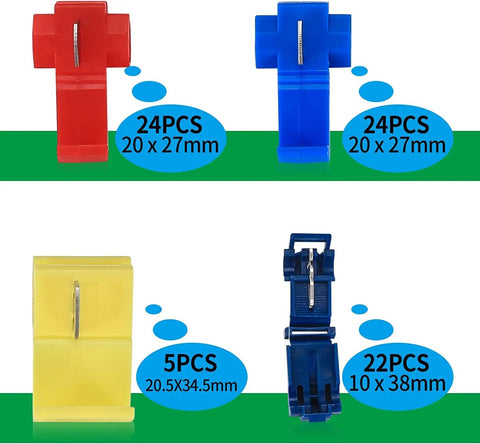 80 Pack Quick Splice Wire Connectors Solderless Snap Electrical Wire Terminals Insulated Crimp Connectors 22 10 AWG on display