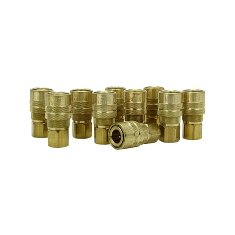 Durable One Quarter Inch FNPT M Style Coupler Kwik-Change for High Air Flow No Bull Interchangeable with All Brands 40 CFM Brass Made in USA