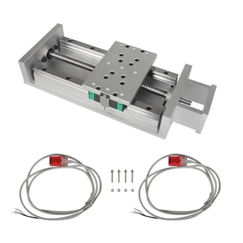 CNC Linear Motion Actuator With 200mm Stroke For X, Y And Z Axis Sliding Table Rail Guide Dual Linear Slide Rails, Limit Switches