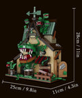 Carnivorous Plant House Building Block Set For Adults, Street Scene MOC Kit With 1128 Pieces, 28cm tall model