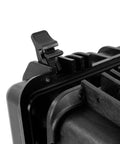 Close-up of locking mechanism of IP67 Weatherproof Shockproof Rugged Hard Case With Custom Foam Insert For Gear Protection 19 By 16 By 6 Inch