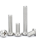 1/4-20 X 1 Inch Pan Head Machine Screws Pack Of 25 With Phillips Drive, 304 Stainless Steel 18-8 Bright Finish Fully Threaded For Durable Use