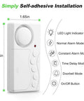 Freezer Door Alarm With Adjustable Delay For Doors Left Open Wireless Refrigerator Alert showing dimensions and features