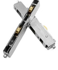 Heavy Duty Stainless Steel Sliding Door Pulley With Dual Copper Rollers For Bathrooms And Cabinet Doors features smooth copper roller wheels.