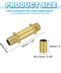 Heavy Duty Straight Pipe Lamp Stem Rod Kit Built Tough For Everyday Hustle Four Pack M10 double end threaded gold tone components.