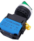 22mm SPST 1NO Two Position Maintained Latching Rotary Selector Switch With Green LED Indicator 440V 10A panel mount