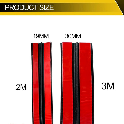 Product size for Premium EPDM Rubber Door Weatherstrip For GMC Sierra EV 2024 To 2026, featuring 19MM and 30MM widths.